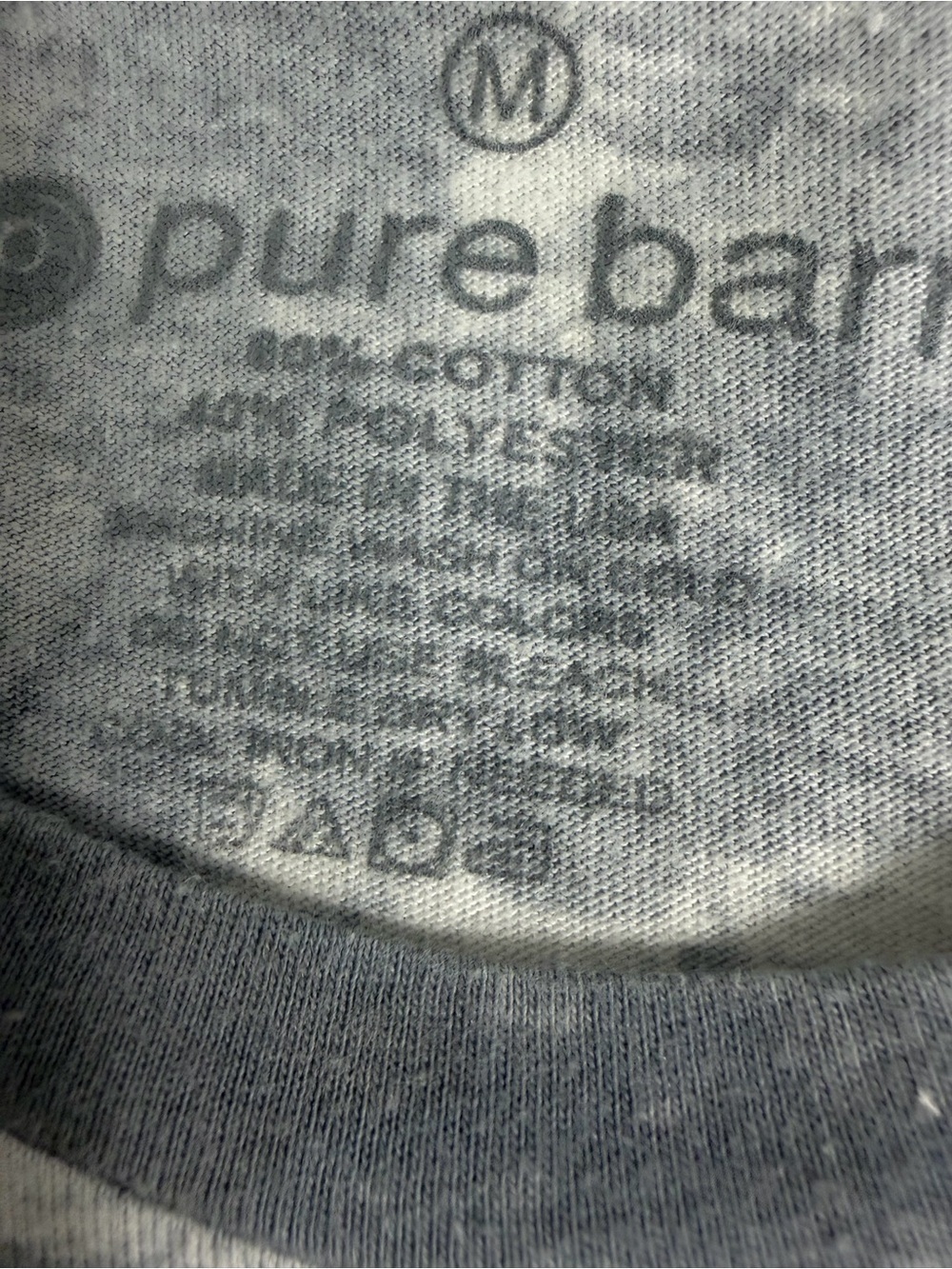 Pure Barre Gray Tie Dye Logo T-Shirt Unisex Size M - Picture 4 of 12
